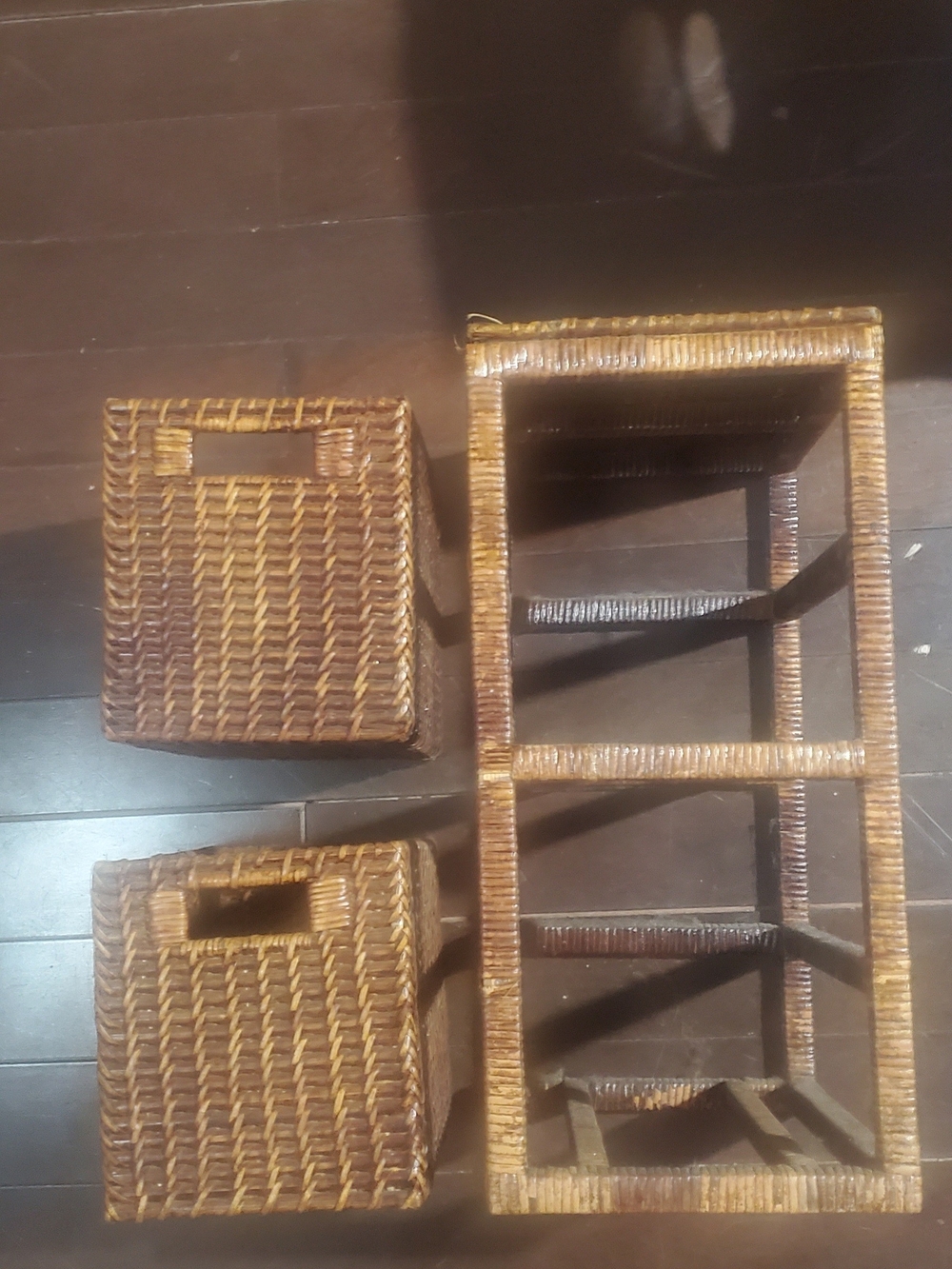 Woven Rattan Two-Drawer Storage Basket - Picture 4 of 4